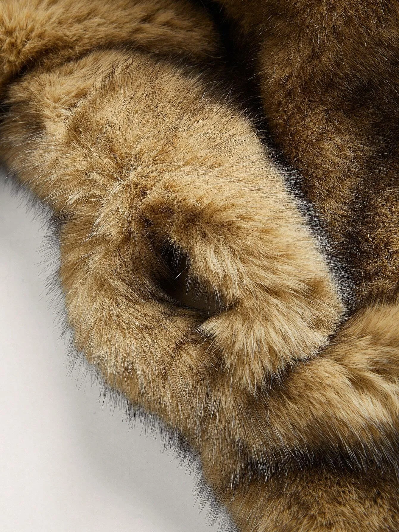 Anewsta Nouvelle mode automne hiver Manteau long et duveteux, Élégant manteau de parka en fourrure pour dame