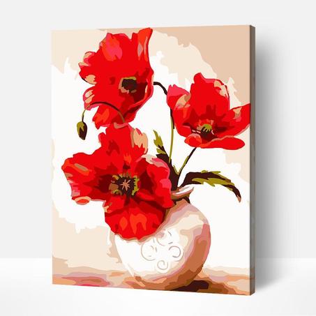 Red Blooms - Peinture Par Numéros