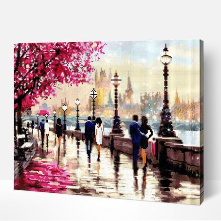 Walking tour of romantic London- Peinture par diamants
