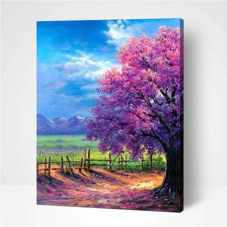 Purple Tree - Peinture par diamants