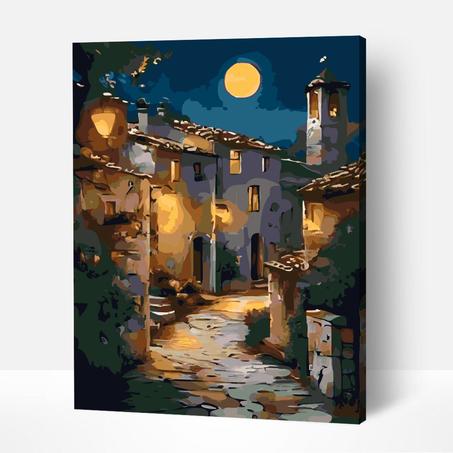 Nuit Sereine dans le Village- Peinture Par Numéros