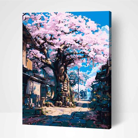 Cherry Blossom Street- Peinture Par Numéros