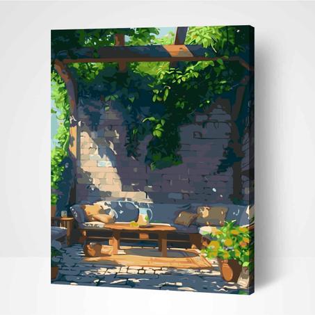 Terrasse ensoleillée- Peinture Par Numéros