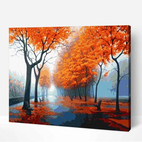 Paysage dans le Brouillard- Peinture Par Numéros