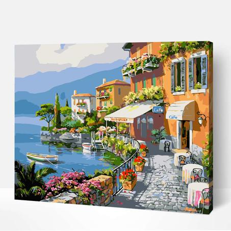 Coffee au bord de la mer- Peinture Par Numéros