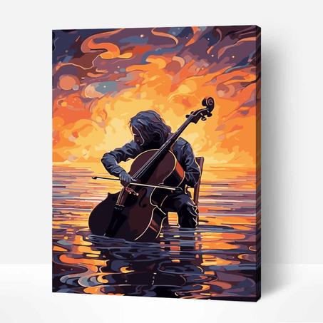 Violoncelliste dans Flow of Music- Peinture Par Numéros