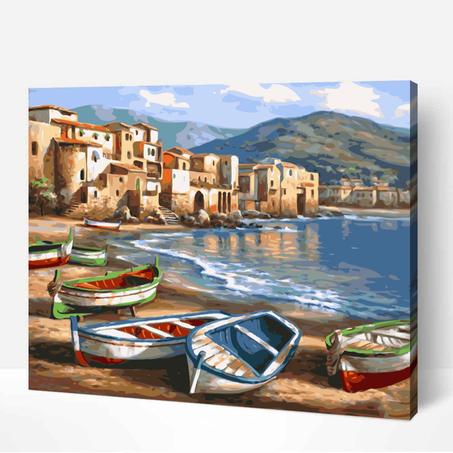 Ville en bord de mer- Peinture Par Numéros