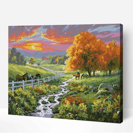 Prairie ensoleillée-peinture par numéros