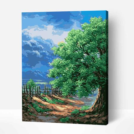 Spring Green Tree- Peinture par diamants