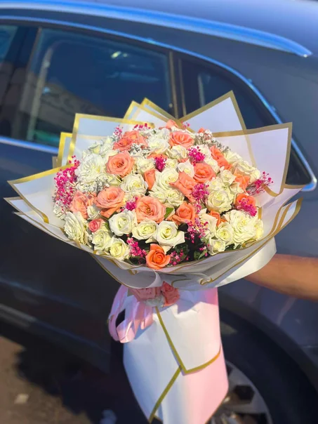 bouquet fleurs mélange 💗💌🤍
