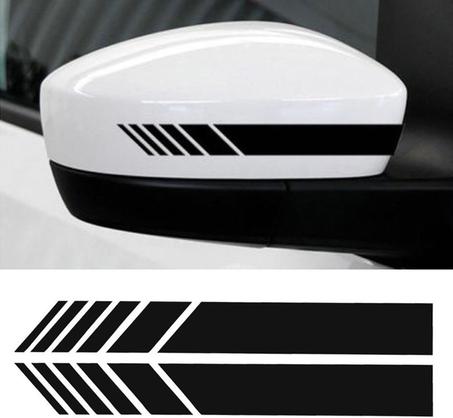 YOUNGFLY 2 unids coche espejo retrovisor pegatinas decoración DIY coche cuerpo etiqueta lateral calcomanías rayas SUV vinilo gráfico negro
