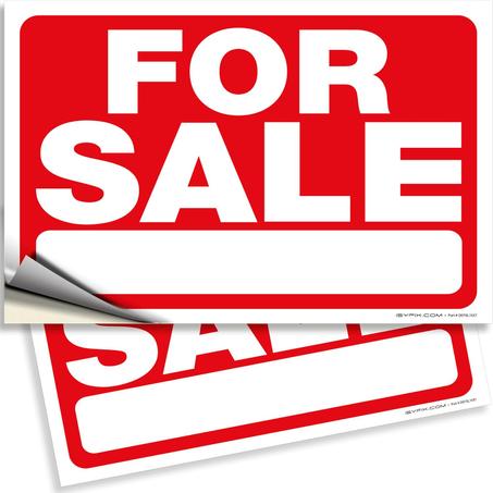 iSYFIX Letrero de venta para automóvil, paquete de 2 calcomanías de vinilo de alta calidad de 10 x 7 pulgadas, calcomanías autoadhesivas resistentes a la intemperie para ventana de vehículo, 