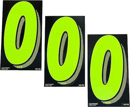 EZ Line - Calcomanías de vinilo para autos, color Chartreuse, número de precios de parabrisas (número 0)