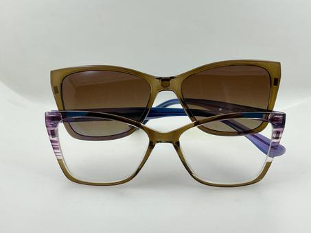 مجموعة نظارات مزدوجة - شمسية وطبية بتصميم عصري