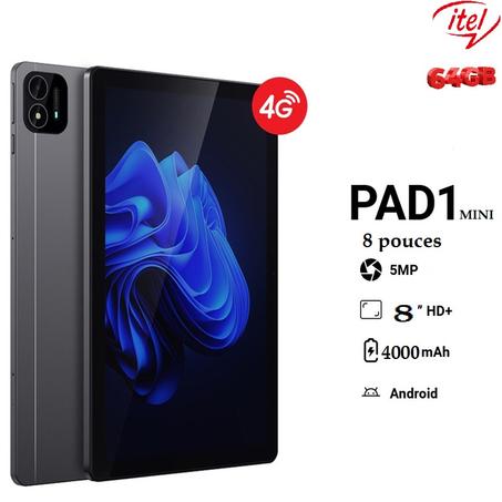 itel  tablette  Pad1 mini 4G 8″pouces-64GB 2GB RAM                  1 ans garantie