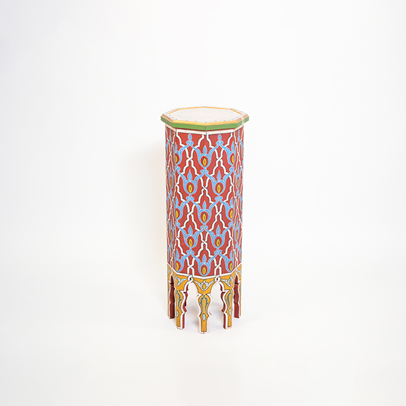 Octagonal Table – Red & Blue