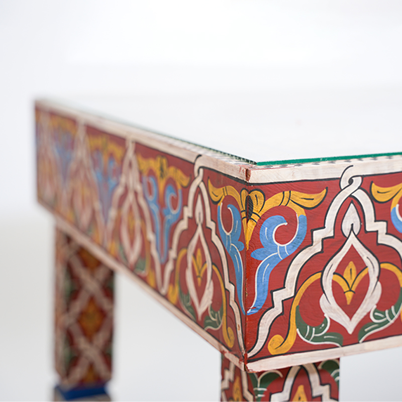 Beldi Rectangular Table – Hand-Painted Moroccan Elegance