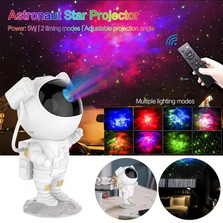 🚀 مصباح رائد الفضاء – Galaxy Astronaut Projector 🌌