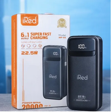 🔋 Power Bank iRed 20000mAh – شحن فائق السرعة 22.5W