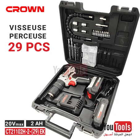 Visseuse 20Vmax 2Ah 29pcs CROWN