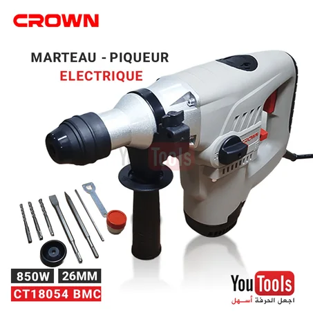 MARTEAU PIQUEUR PERFORATEUR SDS-PLUS 850W 26MM 4.0J CROWN