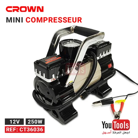 Mini Compresseur Automobile 12V 250W 7BAR CROWN