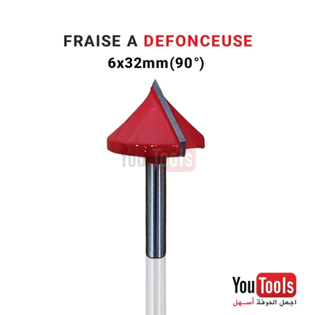 Fraise à défoncer en V (V-Groove) - 6x32mm (90°)