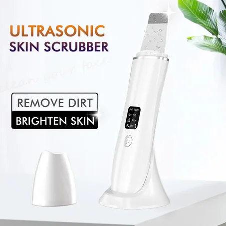 Ultrasonic Skin Scrubber – جهاز تنظيف البشرة بالموجات فوق الصوتية لإزالة الرؤوس السوداء وتقشير ورفع البشرة