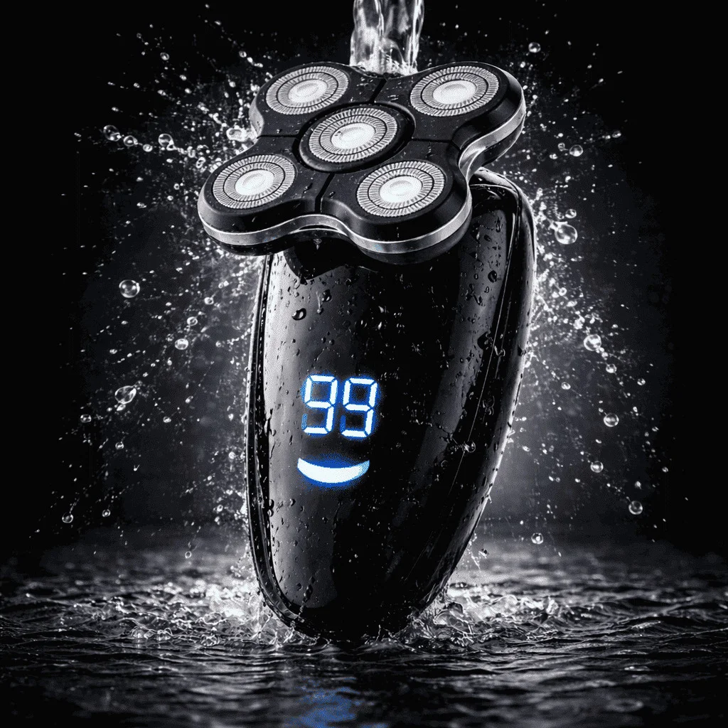 ماكينة الحلاقة الكهربائية Kemei KM-1111 للرجال، 5 في 1 للحلاقة والتشذيب وتنظيف الوجه. أداء احترافي، بطارية قوية، ومقاومة للماء."