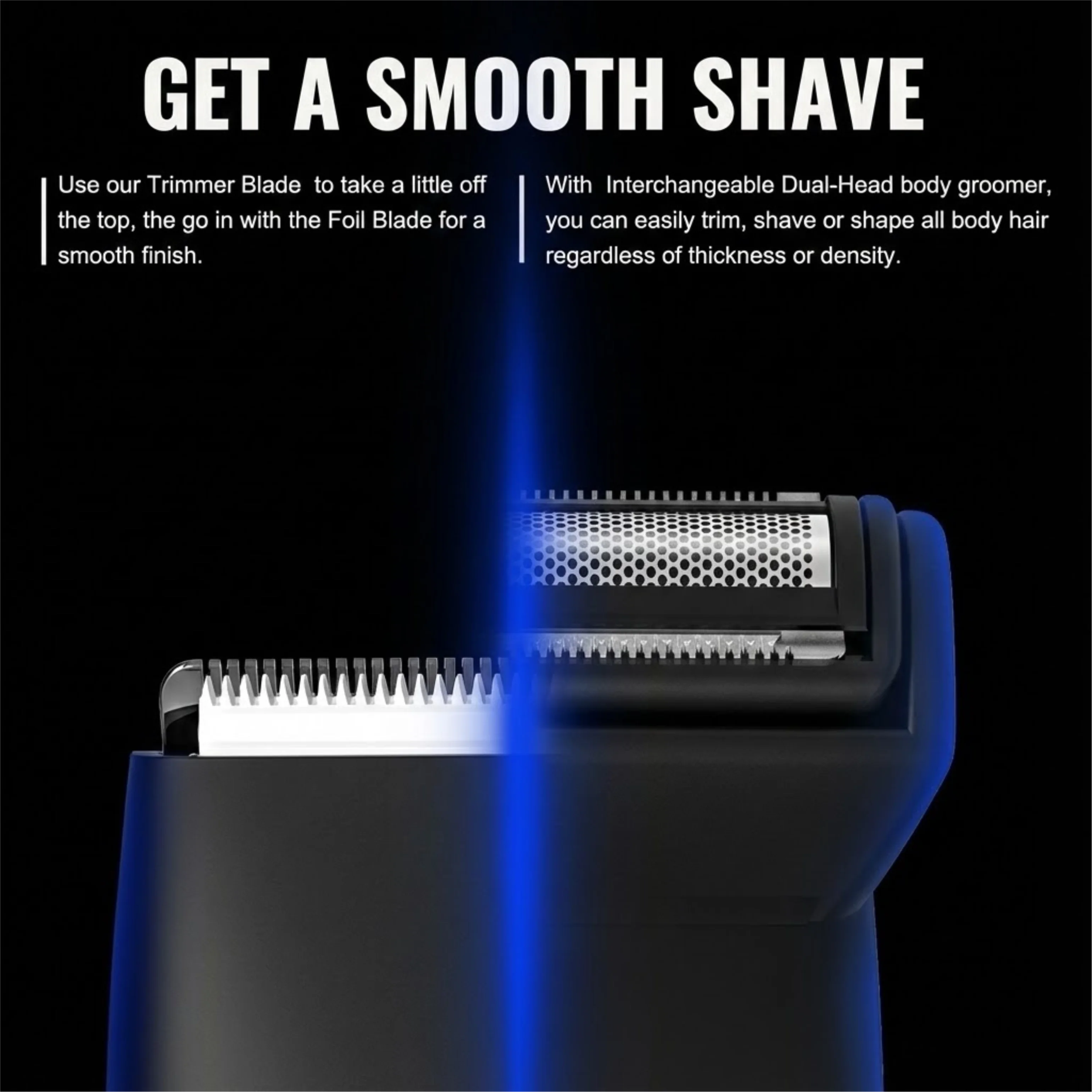 ماكينة تشذيب للرجال IPX6 – حلاقة دقيقة للمناطق الحساسة مع تقنية SkinSafe وقابلة للشحن