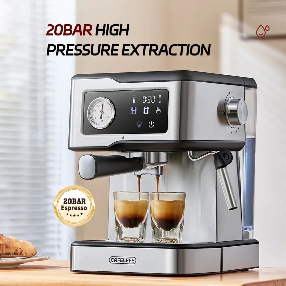 ماكينة القهوة الاحترافية CAFELFFE MK-901 بضغط 20 بار مع فواش الحليب – Espresso Coffee Machine