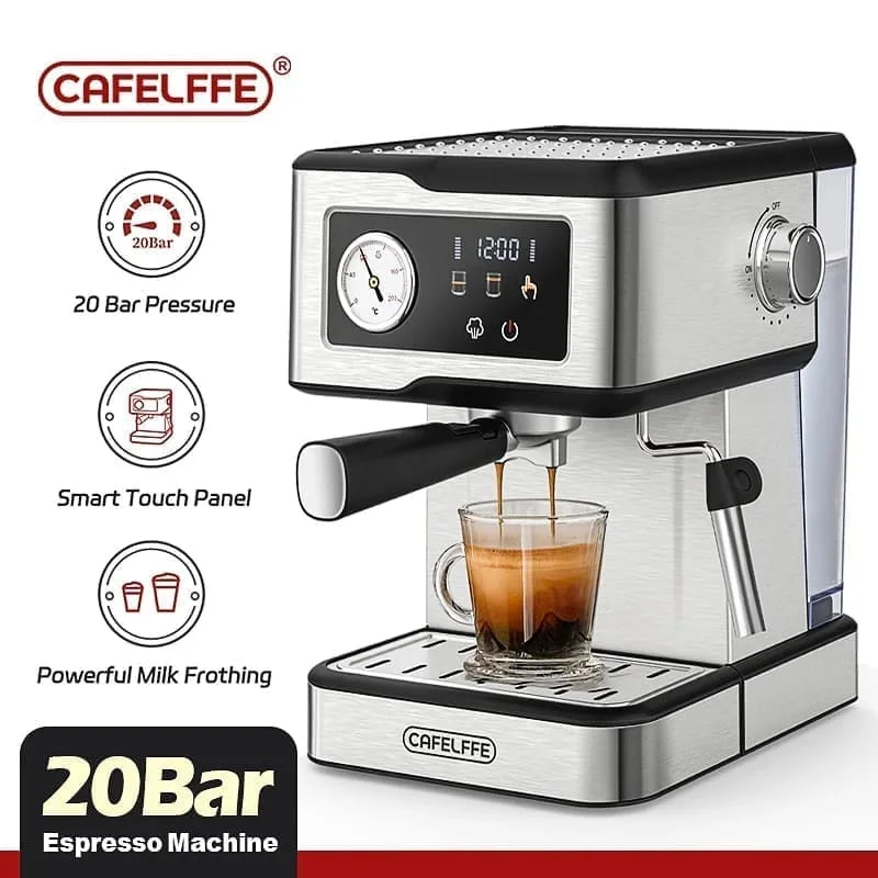 ماكينة القهوة الاحترافية CAFELFFE MK-901 بضغط 20 بار مع فواش الحليب – Espresso Coffee Machine