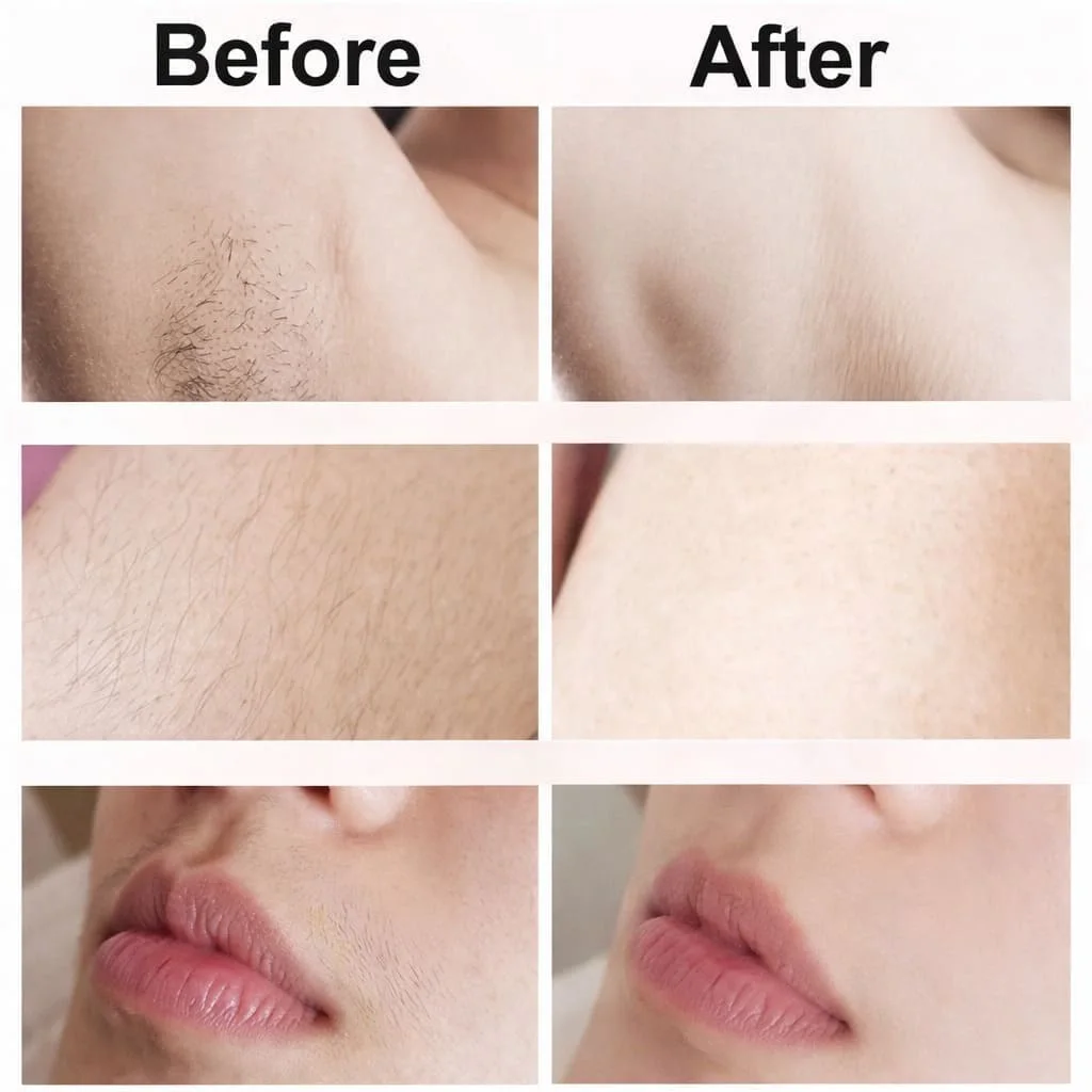 ماكينة حلاقة كهربائية نسائية 2 في 1 - رأس مزدوج مقاوم للماء لإزالة شعر البكيني والجسم  وغير مؤلم (قابلة لإعادة الشحنة)