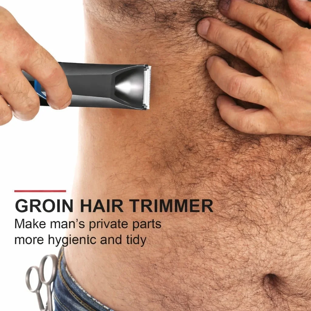 ماكينة حلاقة وتهذيب الجسم Kemei KM-3208 للرجال – آمنة للمناطق الحساسة بلا جروح، مقاومة للماء، قابلة للشحن USB