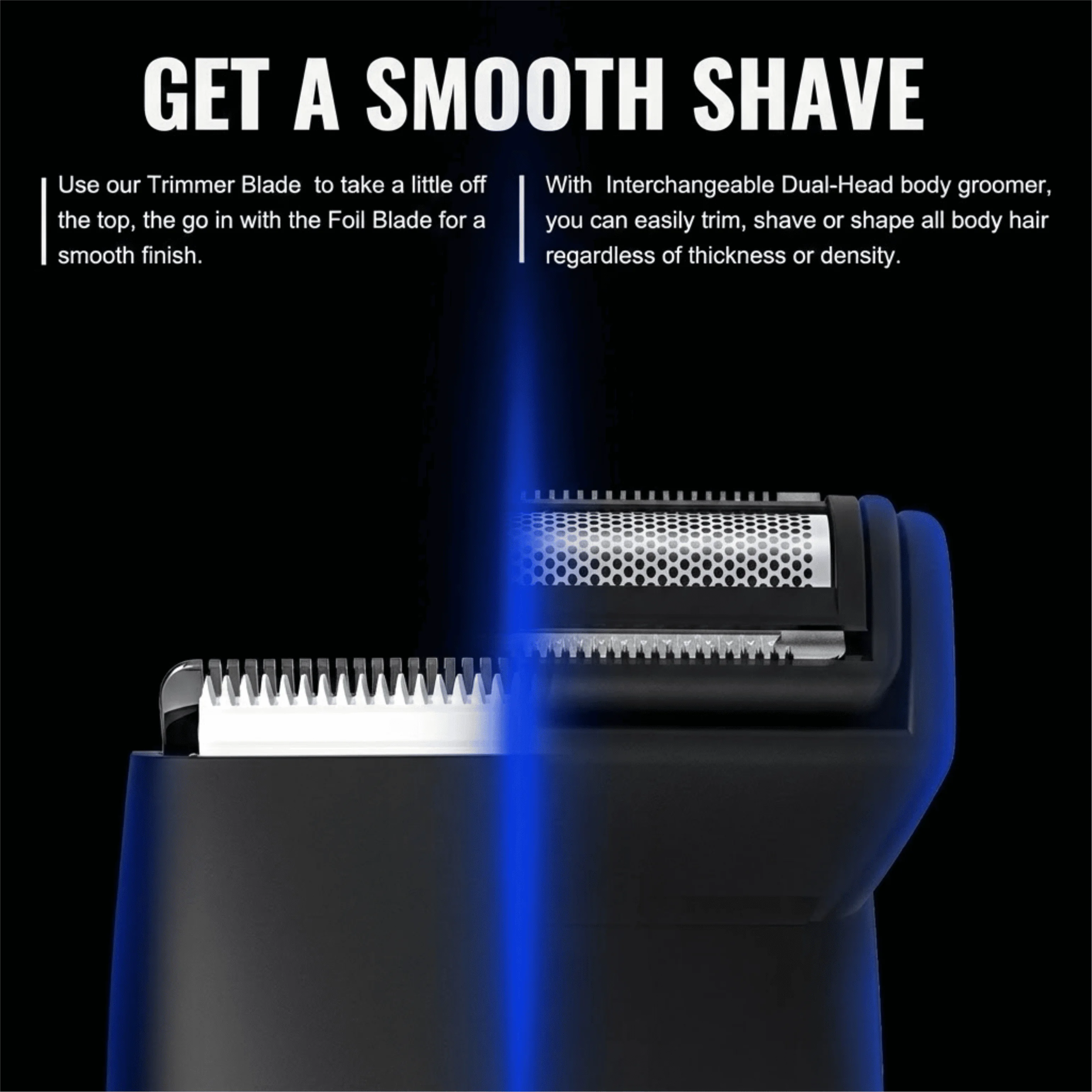 ماكينة تشذيب شعر الجسم للرجال IPX6 لحلاقة دقيقة للمناطق الحساسة بتقنية آمنة على البشرة