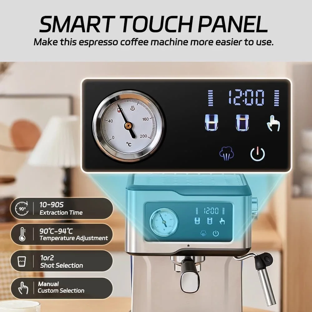 ماكينة القهوة الاحترافية CAFELFFE MK-901 بضغط 20 بار مع فواش الحليب – Espresso Coffee Machine