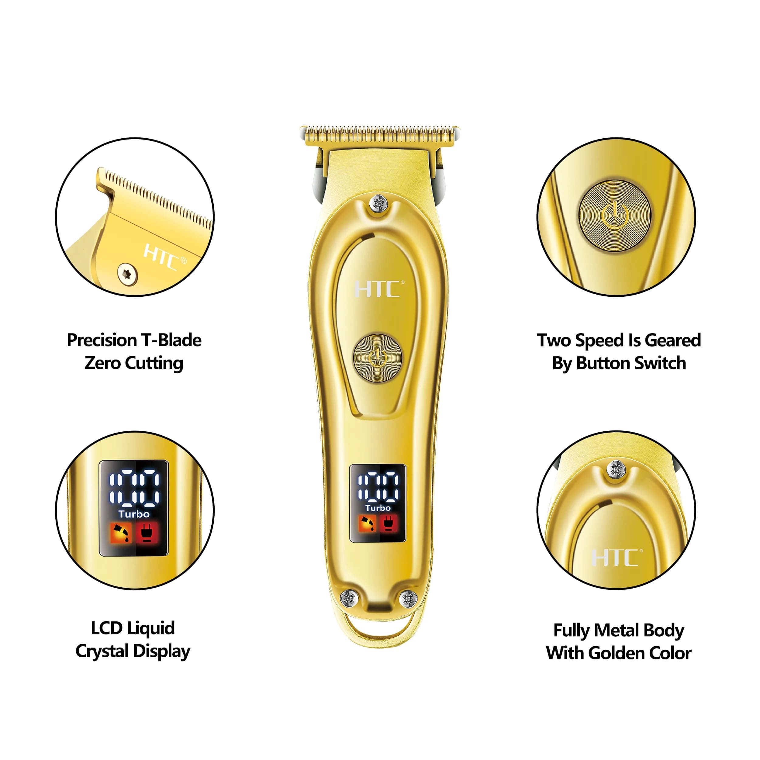 ماكينة قص الشعر الاحترافية HTC AT-176 GOLDEN