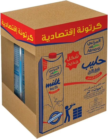 كرتونة حليب المراعى  عدد 6 عبوات