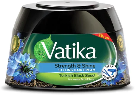 Vatika Turkish Black Seed Styling Hair Cream | Strength & Shine | Heat Protect | Nourishing Vatika Oils | For Weak & Dull Hair - 70 ml