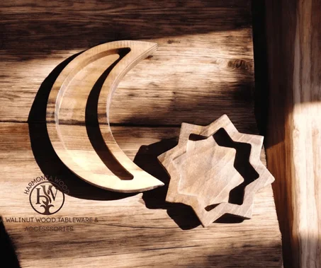 Pack Élégance Orientale – Ensemble 5 Pièces en Bois de Noyer Artisanal ✨PA