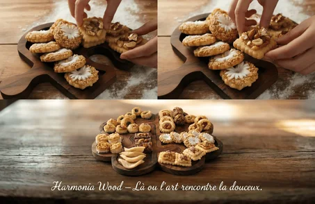 Puzzle d’Amour en Bois de Noyer –Set de 4 Cœurs 40 cm 🌿