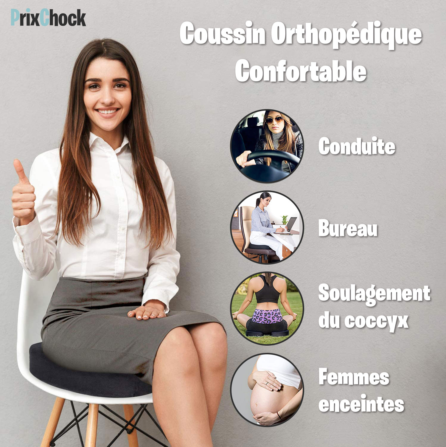 Coussin Orthopédique, Coussin d'Assise Gonflable pour Chaise de