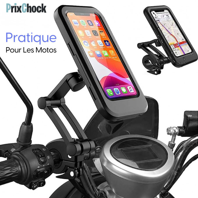 Support De Téléphone Pour Moto Et Vélo, Étanche À Rotation De 360° Avec  Écran Résistant À L'eau.