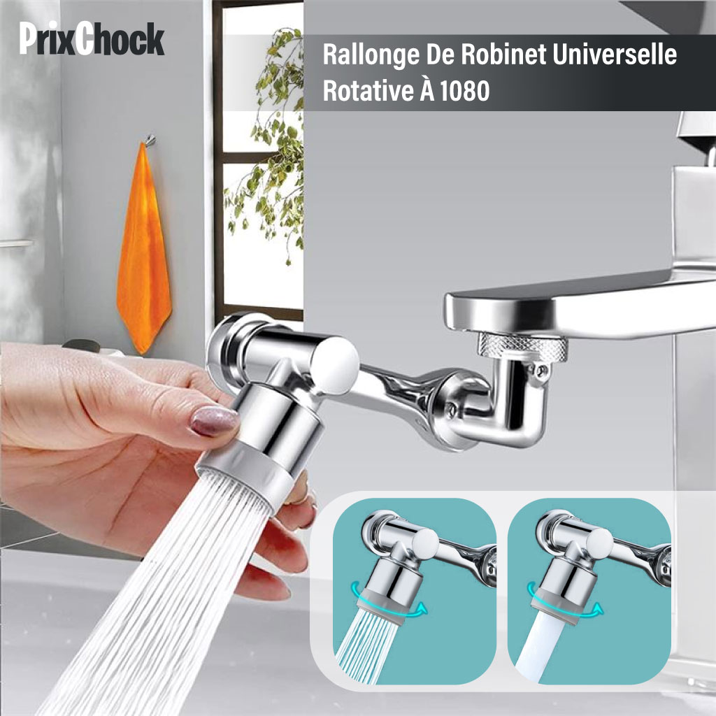 Robinet filtrant universel contre les éclaboussures, aérateur de robinet  anti-éclaboussures rotatif de cuisine