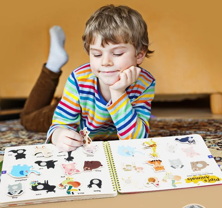 Dvkptbk Autocollants pour enfants Livres d'activités Guide pour enfants  Autocollants Enfants Apprentissage Jouet éducatif Autocollant 