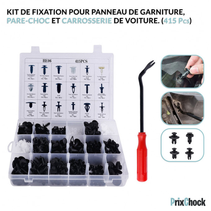 Kit De Fixation Pour Panneau De Garniture,pare-choc Et Carrosserie De  Voiture