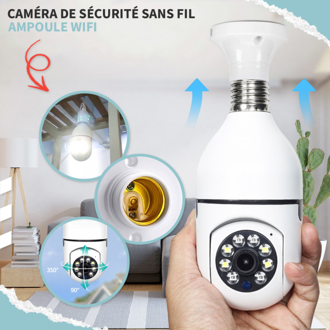 Caméra De Sécurité Sans Fil Avec Ampoule Wifi
