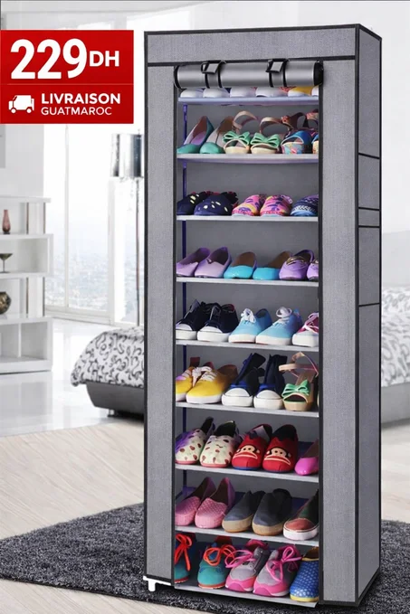 خزانة تنظيم الأحذية الذكية – ترتيب أنيق بلا فوضى مكون من 10 طبقات 👟✨