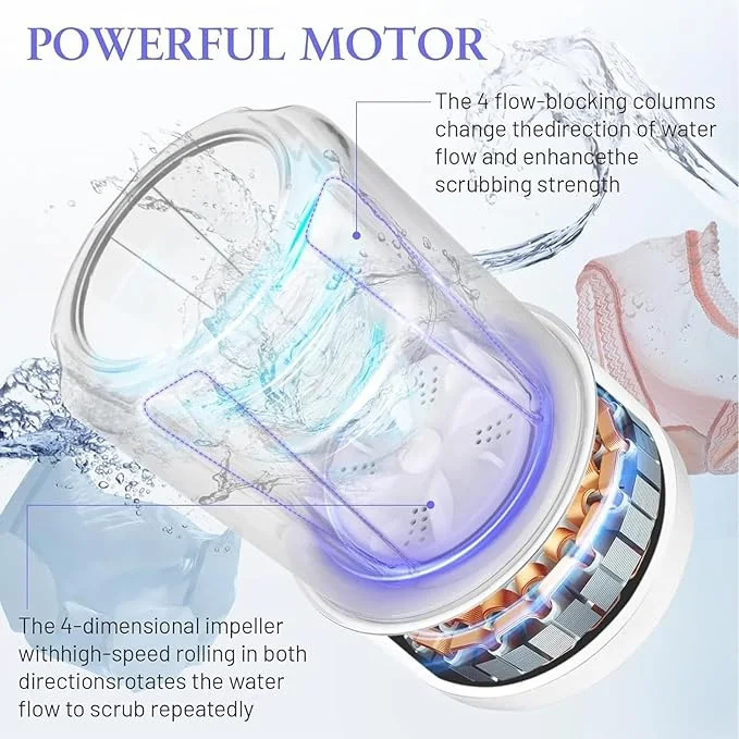 Mini Machine à Laver Portable 1L – Rechargeable - غسالة ملابس صغيرة محمولة بسعة 1 لتر