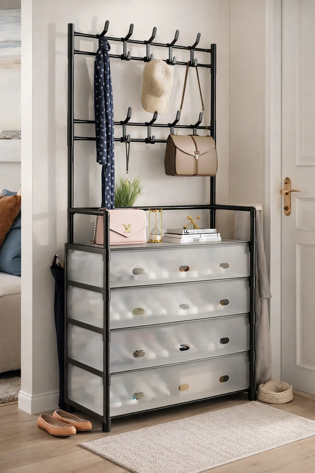 Porte-Manteau & Rangement des chaussures -حامل الملابس وخزانة الأحذية